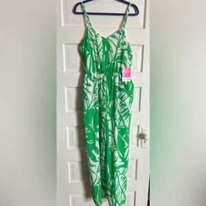 NWT Lilly Pulitzer Green and White Jumpsuit size Large